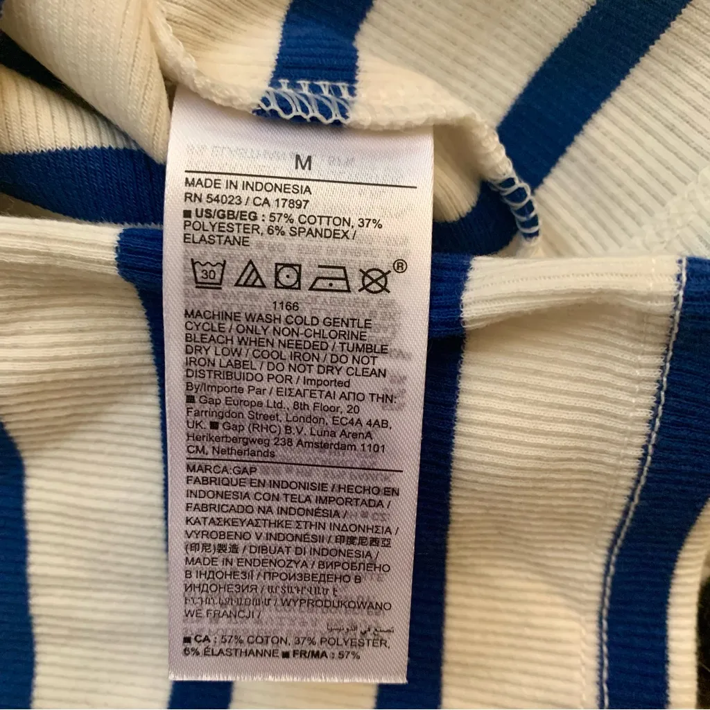 Gap NWT  Striped Cropped Rib Long Sleeve T-Shirt - Image 5