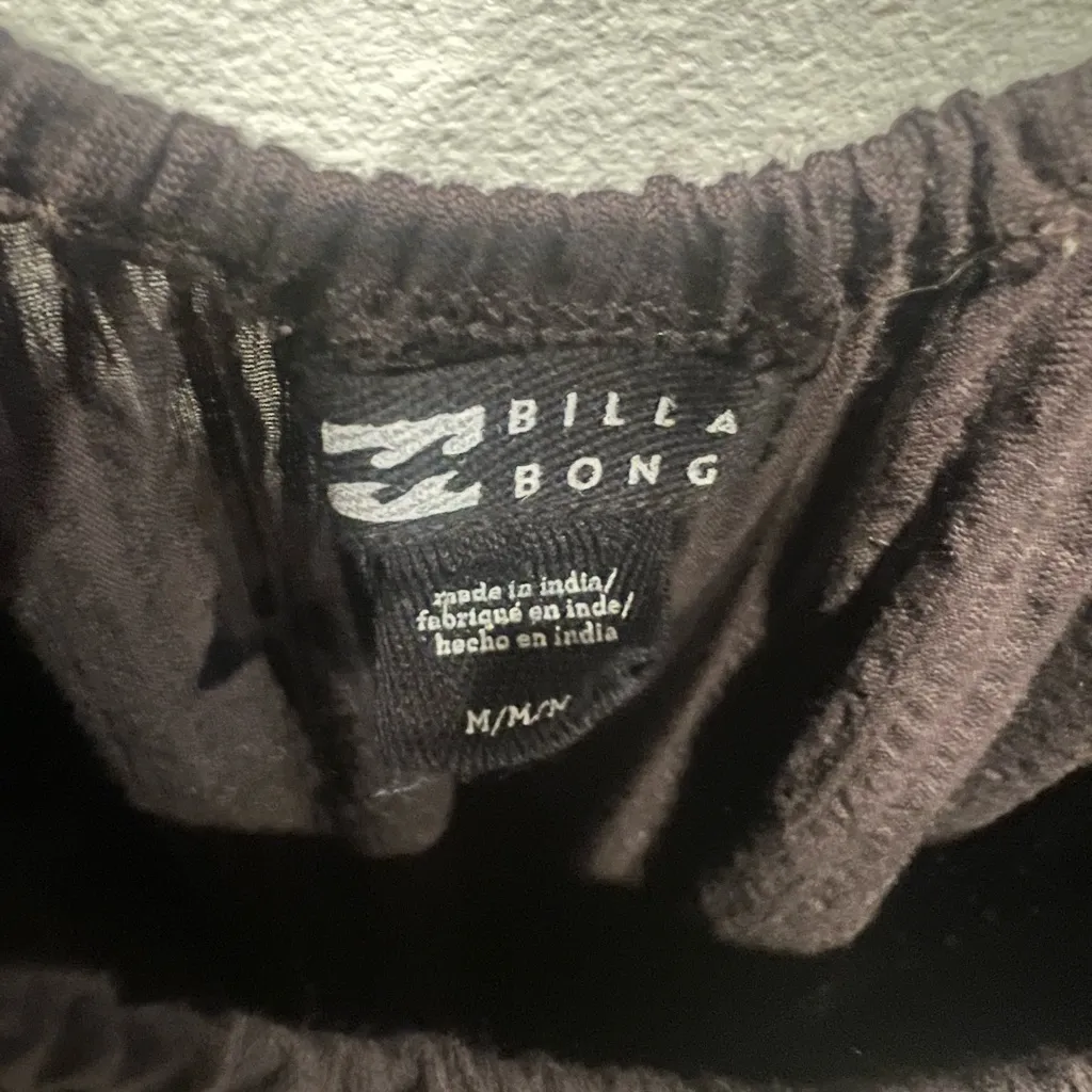 Billabong Black Puff Sleeve midi Sundress women’s medium - Image 3