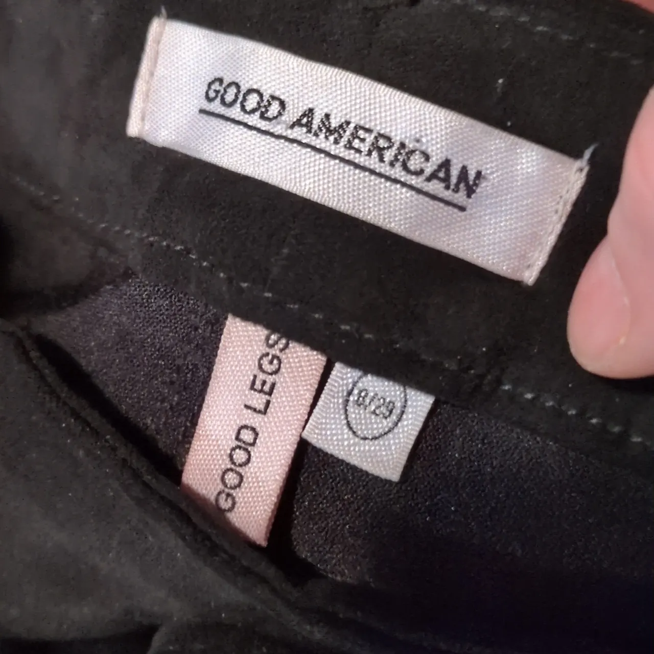 Good American GOOD LEGS FAUX SUEDE PANTS GL100T BLACK033 Size 8/29 - Image 3