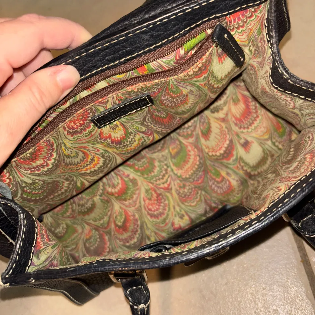 Vintage Dooney & Bourke Black Pebbled Lock and Key Handbag Rare Tag Style - Image 5