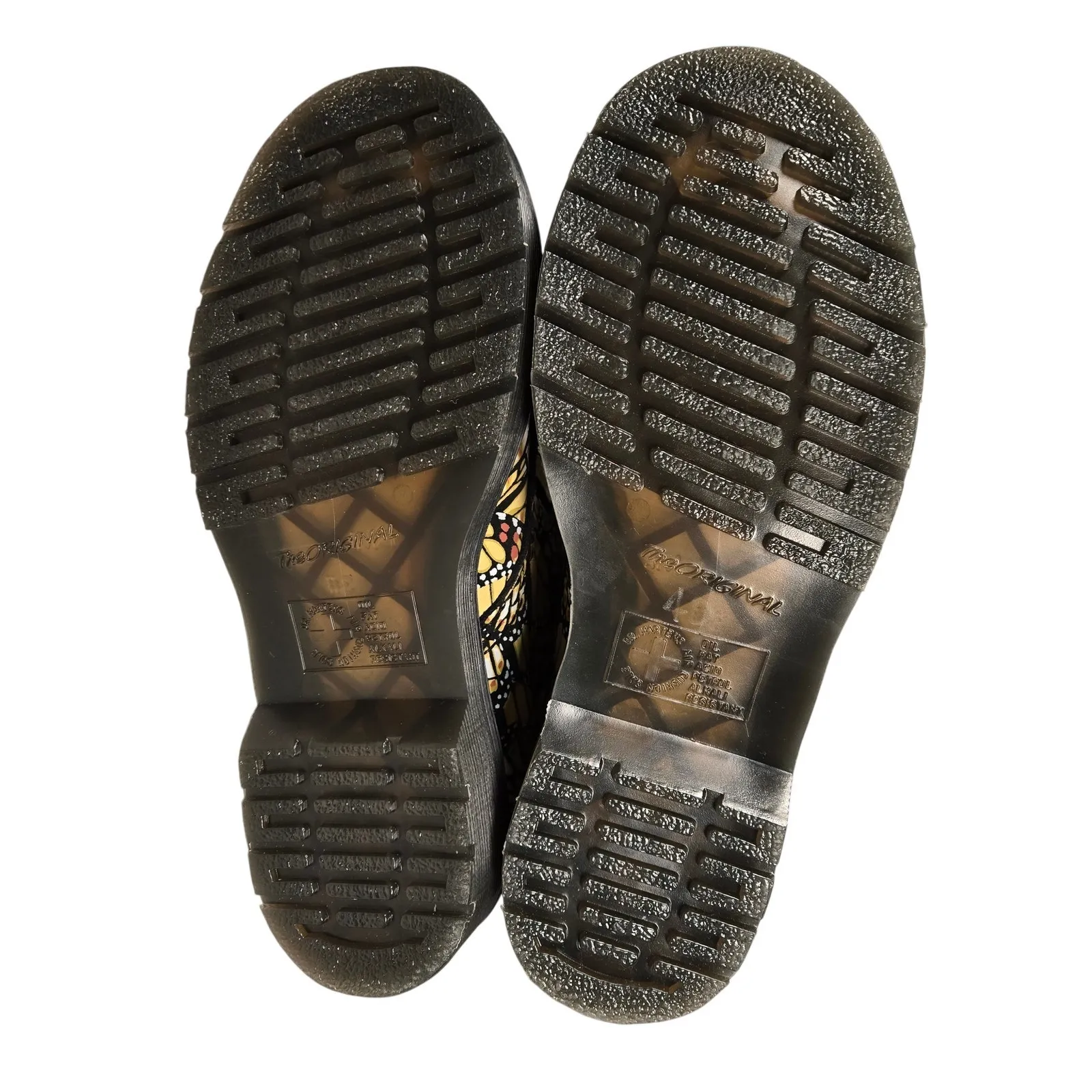 Dr. Martens 1460 Butterfly Print Suede Lace Up Boots in yellow Size 5 - Image 8