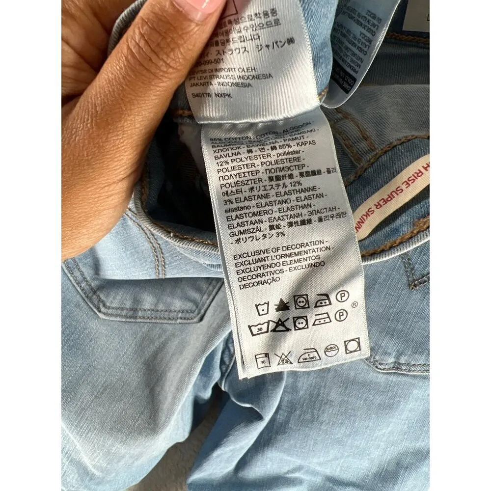 Levis Womens Jeans Size‎ 26 720 High Rise Super Skinny Distressed Stretch Denim - Image 10