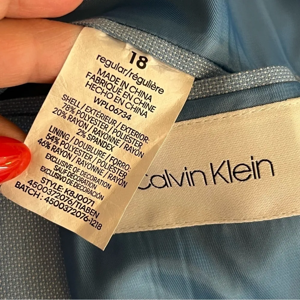 Calvin Klein preppy women’s blazer jacket, light blue, classic,sz 18 Regular - Image 13