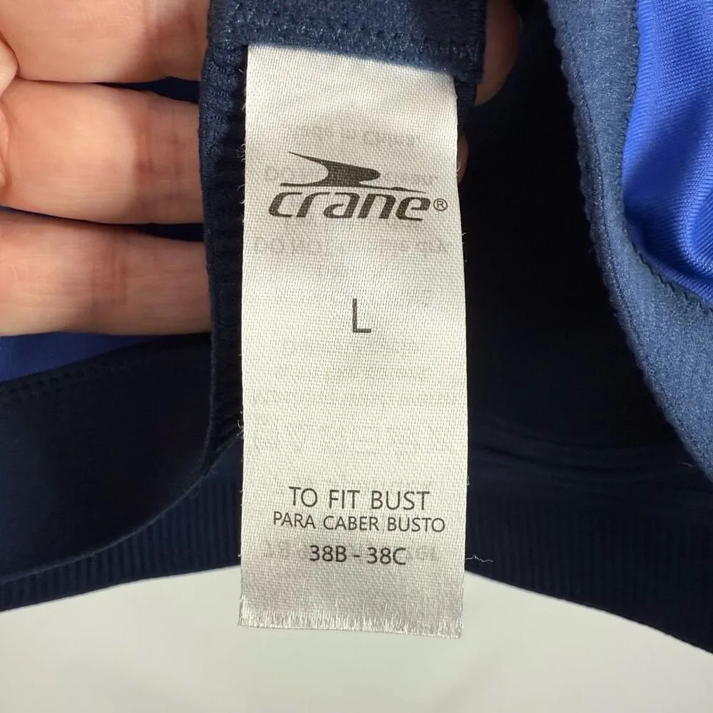 Crane Sport Bra Padded Wireless Size Large 38B/C Blue - Image 5