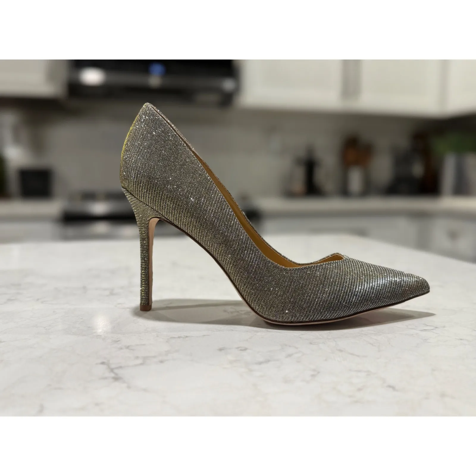 New! Veronica Beard Nathalia Lurex Metallic Pointed Pumps Heels Sz 9.5 $375 - Image 5