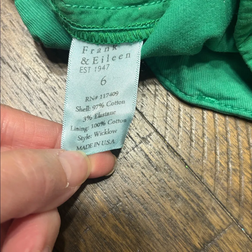 Frank & Eileen Vibrant Green Whitlock Chinos size 6 - Image 3