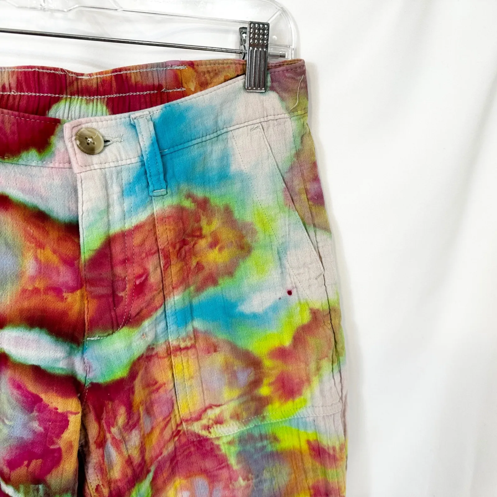Old Navy Size‎ 2 Pants Handmade Tie Dye Mid Rise Lounge Gauzy Womens Boho 1434 - Image 5