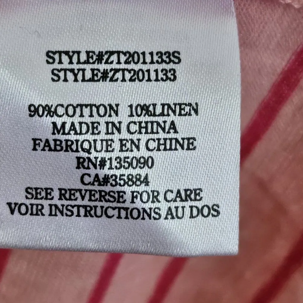 Z Supply Linen Blend T-Shirt V-Neck Lightweight Pink Size Extra Small XS - Image 5
