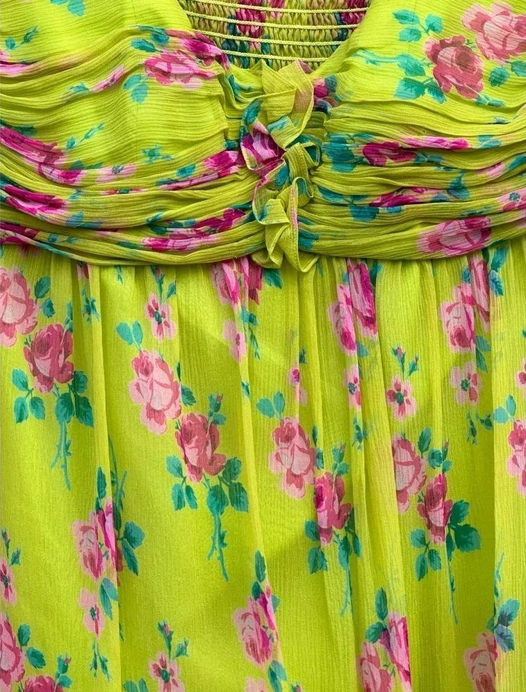 Collection Runway Silk Floral Ruffle Mini Babydoll Dress 6 - Image 5