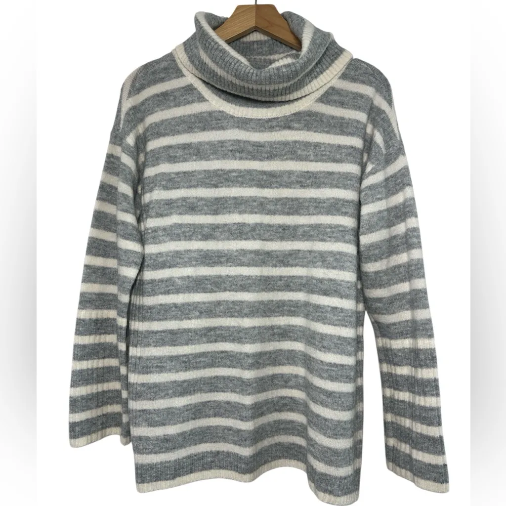 Loft Turtle Neck Oversized Striped Sweater - Image 2