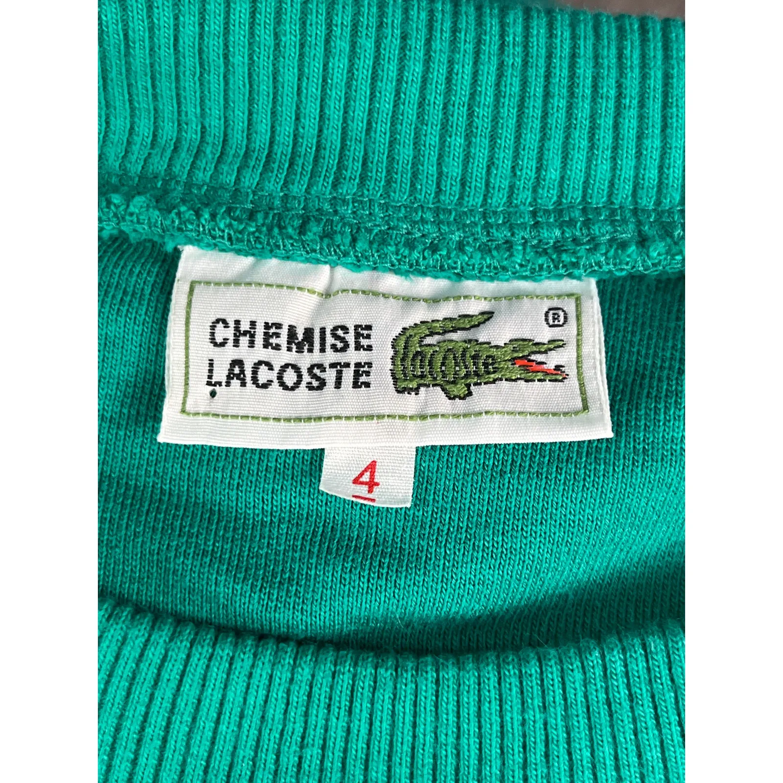 Lacoste Chemise Colorblock Crewneck Sweatshirt Green Purple Logo Embroidery 4 - Image 3