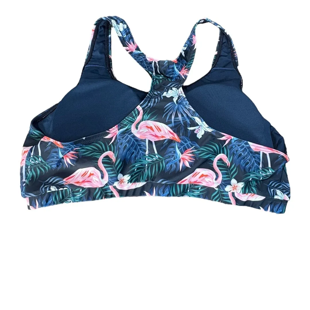 YONIQUE Flamingo Swimsuit Two Piece Bathing Suit Tummy Control Size XXL New NWT Blue - Image 6