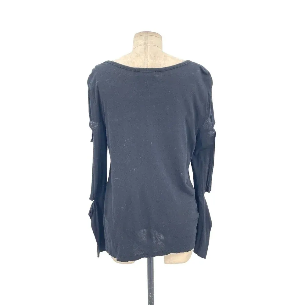n:Philanthrophy Gloria Long Sleeve Cutout Top‎ Tee Shirt Black Size Medium - Image 10