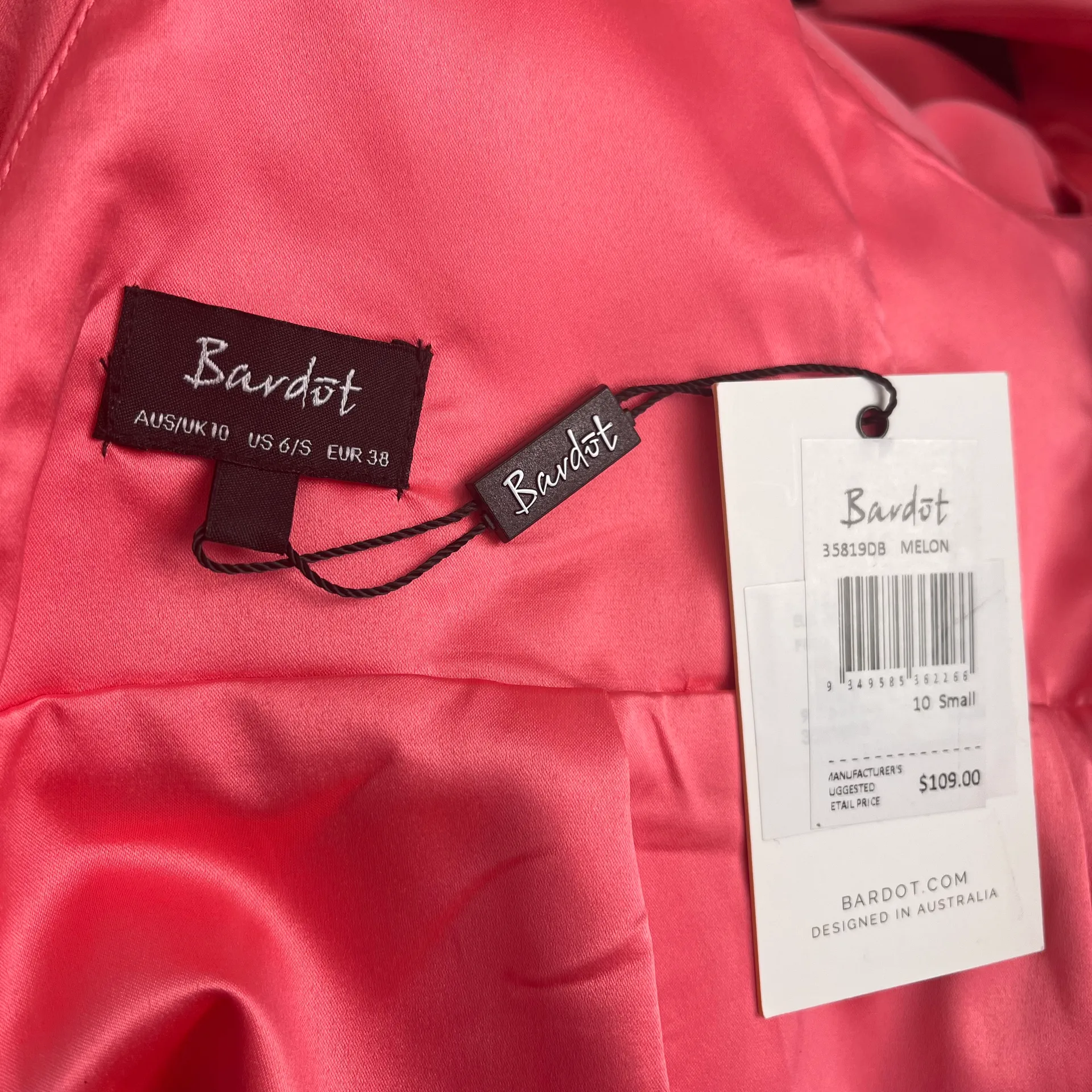 Coral Fitted Ruffle Midi Dress - Image 4