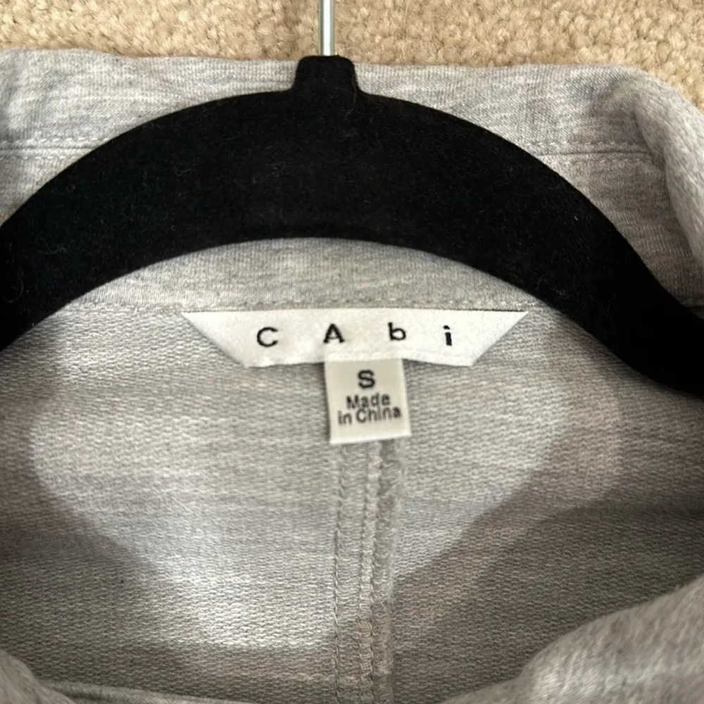 Cabi Good to Go Military Jacket Gray Sweatshirt Button Front Cotton Mix Small - Image 8