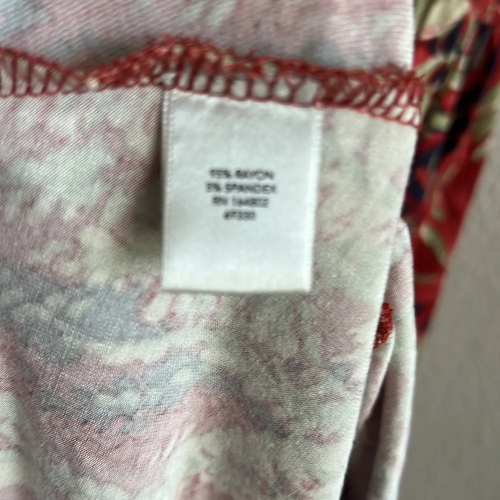 Christopher & Banks Floral Soft Stretchy Dress Smocked Sides Aloha Paradise L - Image 6