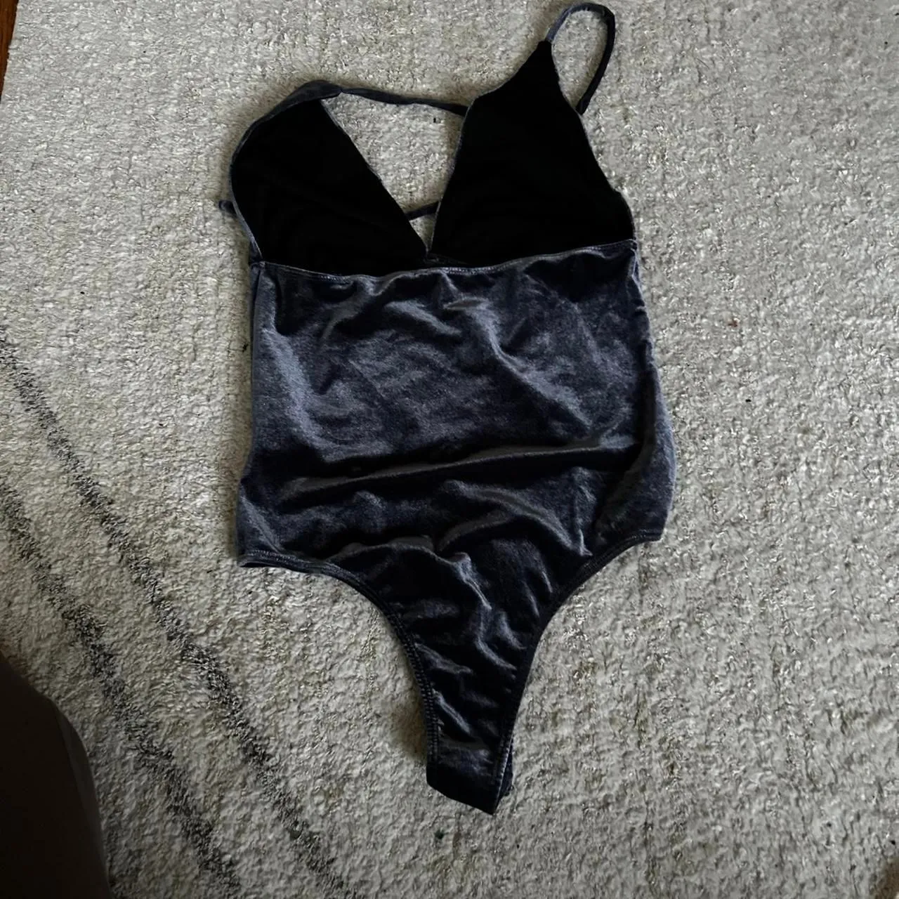 Grey Velvet Bodysuit - Image 4