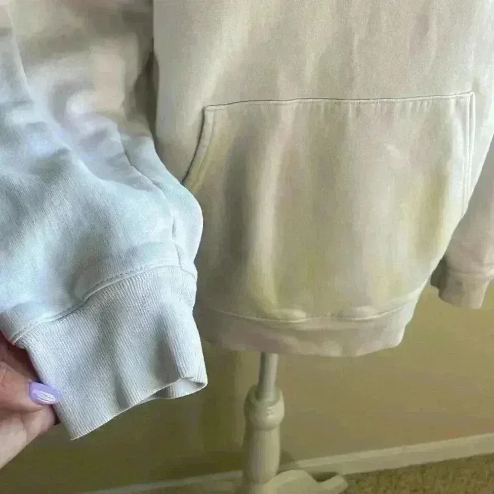 Reformation Tanner Tie Dye Hoodie in Creamsicle‎ Pink White - Image 5