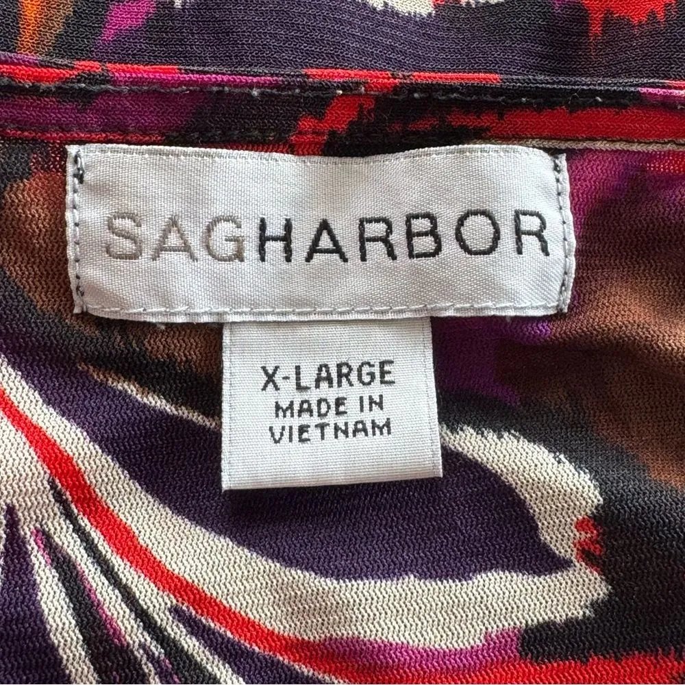 Sag Harbor Vibrant Sleeveless Blouse Top XL - Image 6