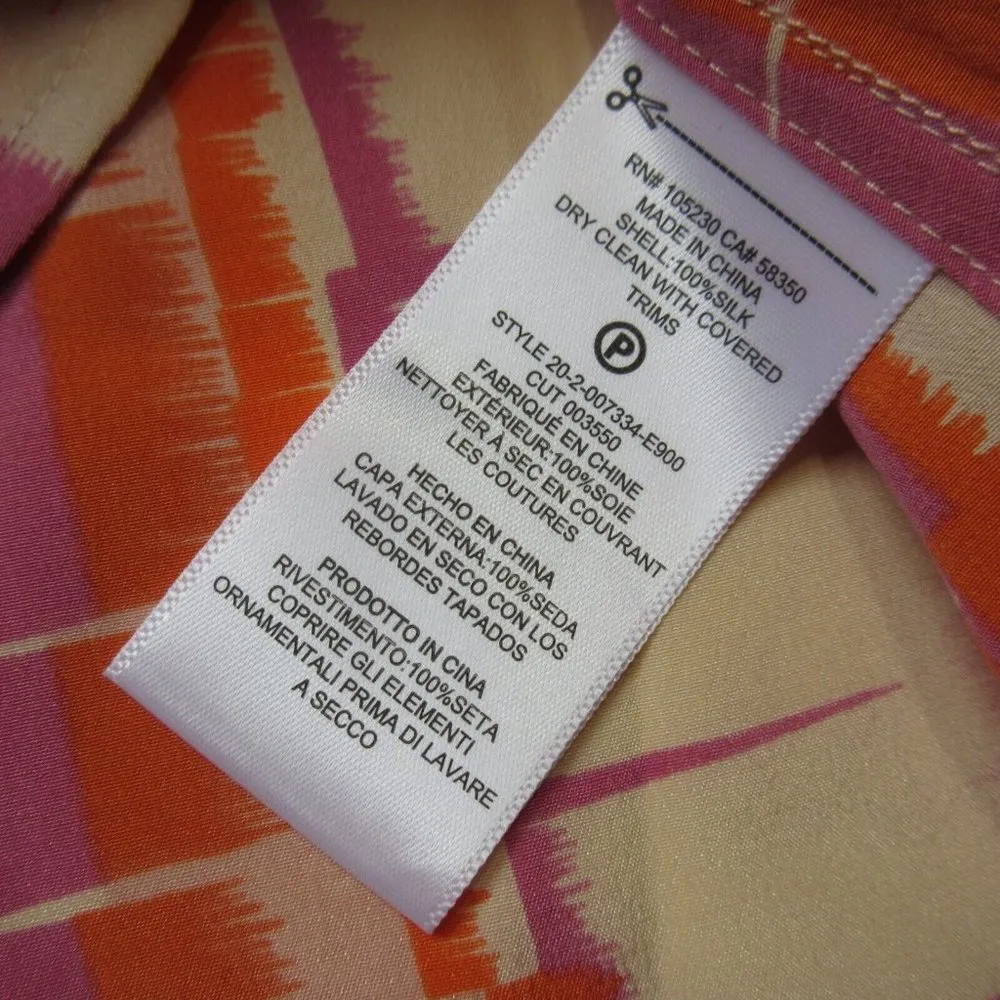 NWT Equipment Essential in Red Violet Abstract Print Silk Button Down Shirt XS - Image 4