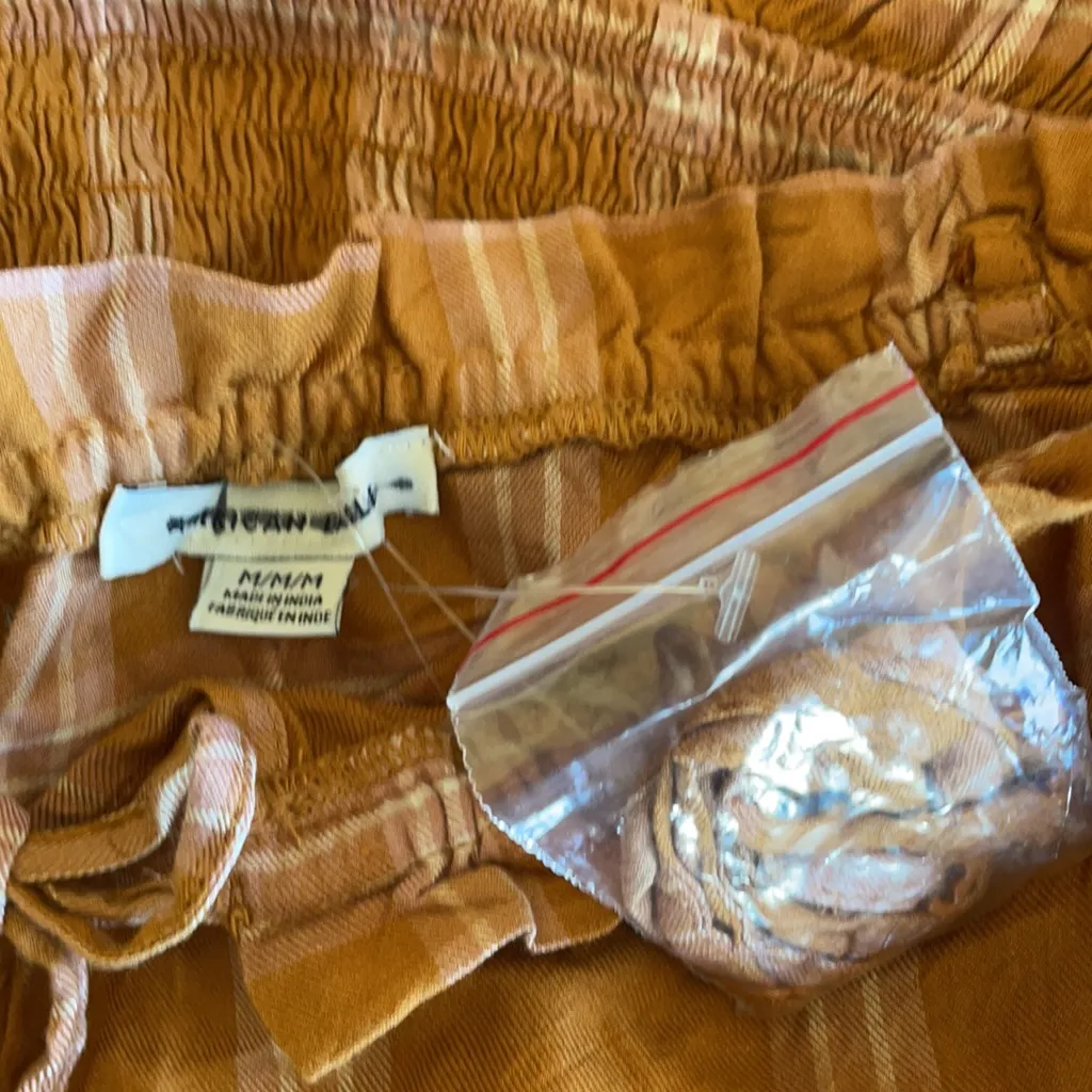 NWT American Eagle Plaid Smocked Strapless Romper - Image 6