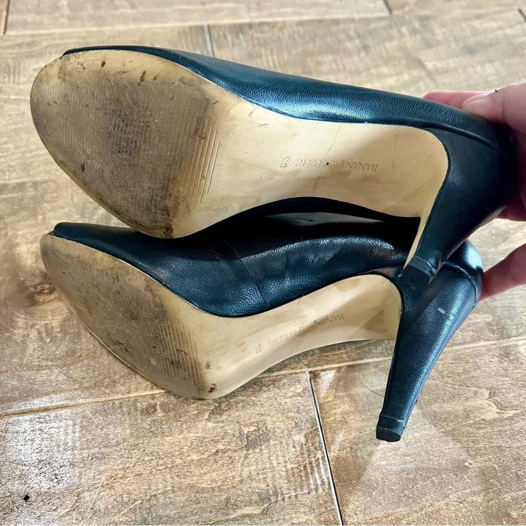 Banana Republic Women’s Leather Peep Toe Ankle Booties Black Size 8.5 Used Girly - Image 8