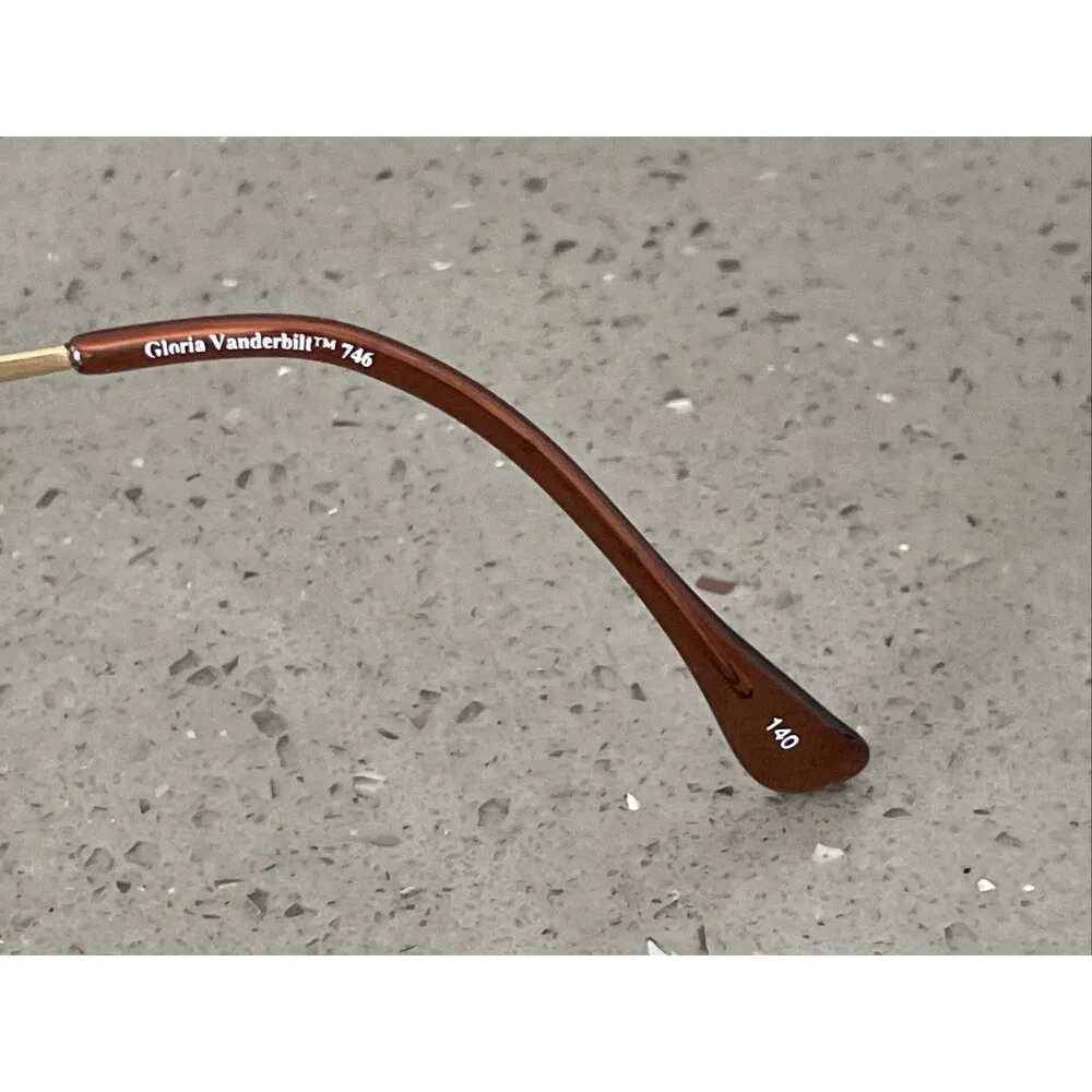 Gloria Vanderbilt 746 Zyloware 265  Gold & Pink Floral Eyeglass Frames Only - Image 3