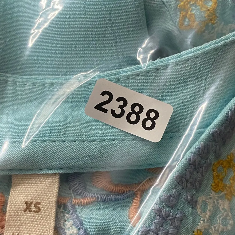 Soft Surroundings Turquoise Embroidered Tunic Top Boho Paisley Floral Pattern XS - Image 8