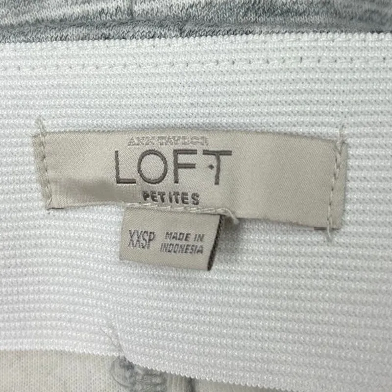 Ann Taylor LOFT Gray Knit Striped Straight Zipper Slit Bodycon Pencil Midi XXSP - Image 5