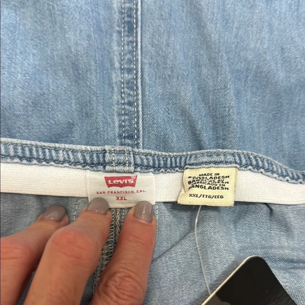 Women’s Levi's Light Blue Button Front Halter Denim Romper - Image 9