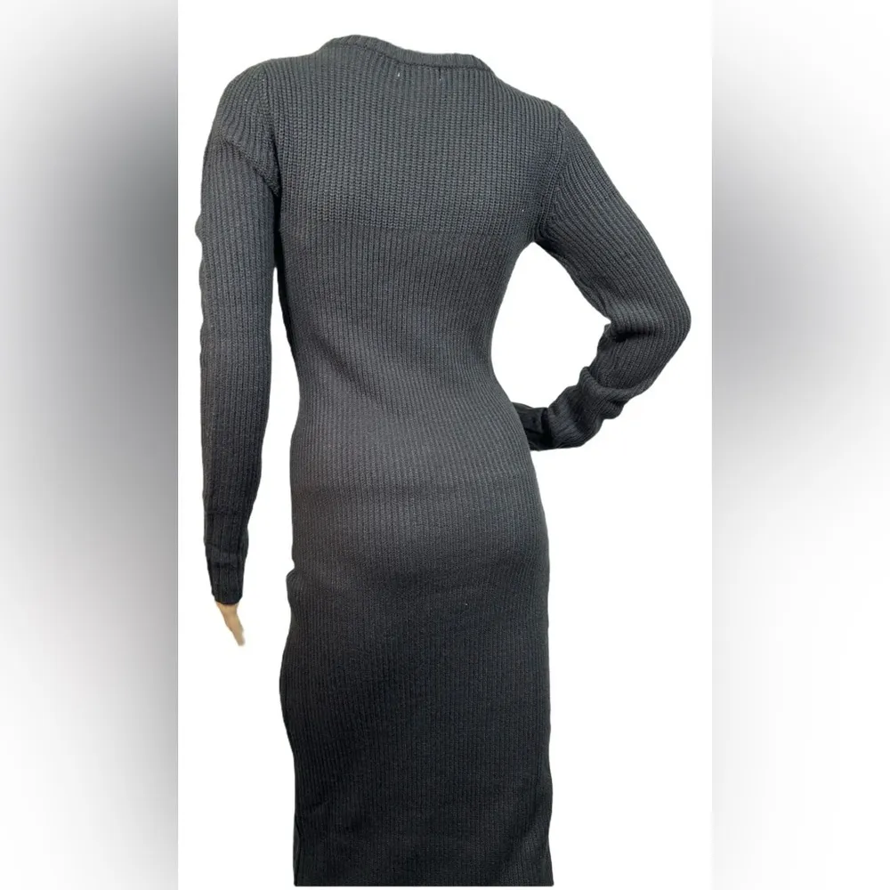 CALVIN KLEIN Woman’s Ribbed Long Sleeve Crew Neck Dress - Image 3