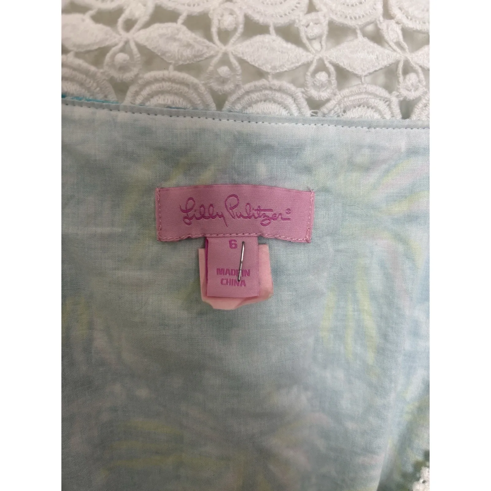 Lilly Pulitzer Sherman Shorley Blue Seashell Swirl Shift Dress Sz 6 Resort Wear - Image 7