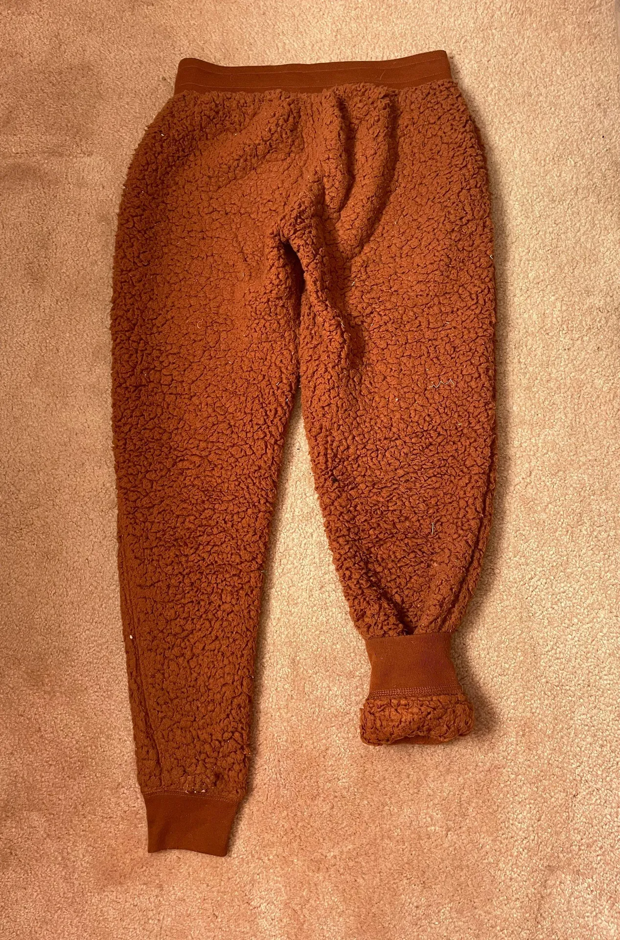 Fuzzy Burnt Orange Pajama Pants - Image 2