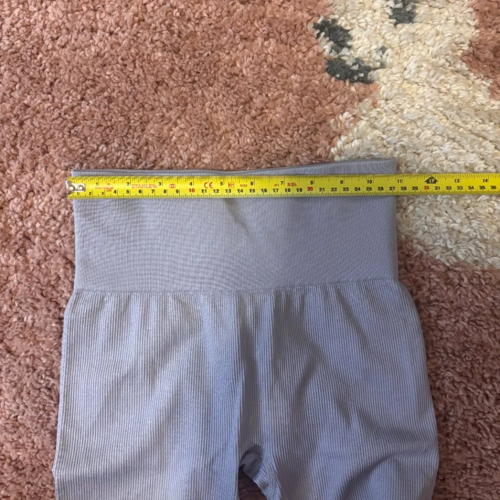 Madewell Seamless Ribbed Leggings Faded Lavender Pastel Purple/Gray Sz XXS-XS - Image 8