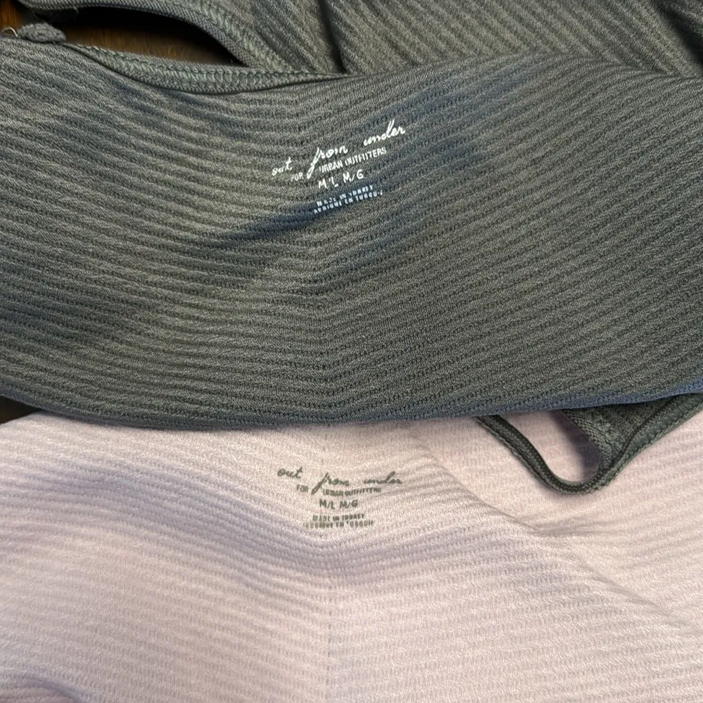 Urban Outfitters Out From Under Gray Pink Ribbed Bralettes M/L - Image 2