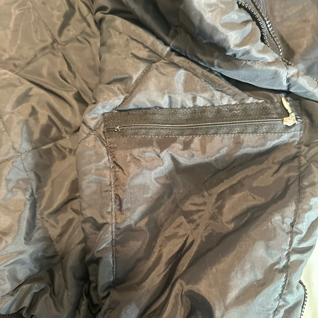 Vintage 80s 90s Arctic Cat Snowmobile Ski Thinsulate Lined Satin Zip Jacket. Purple Size M - Image 6