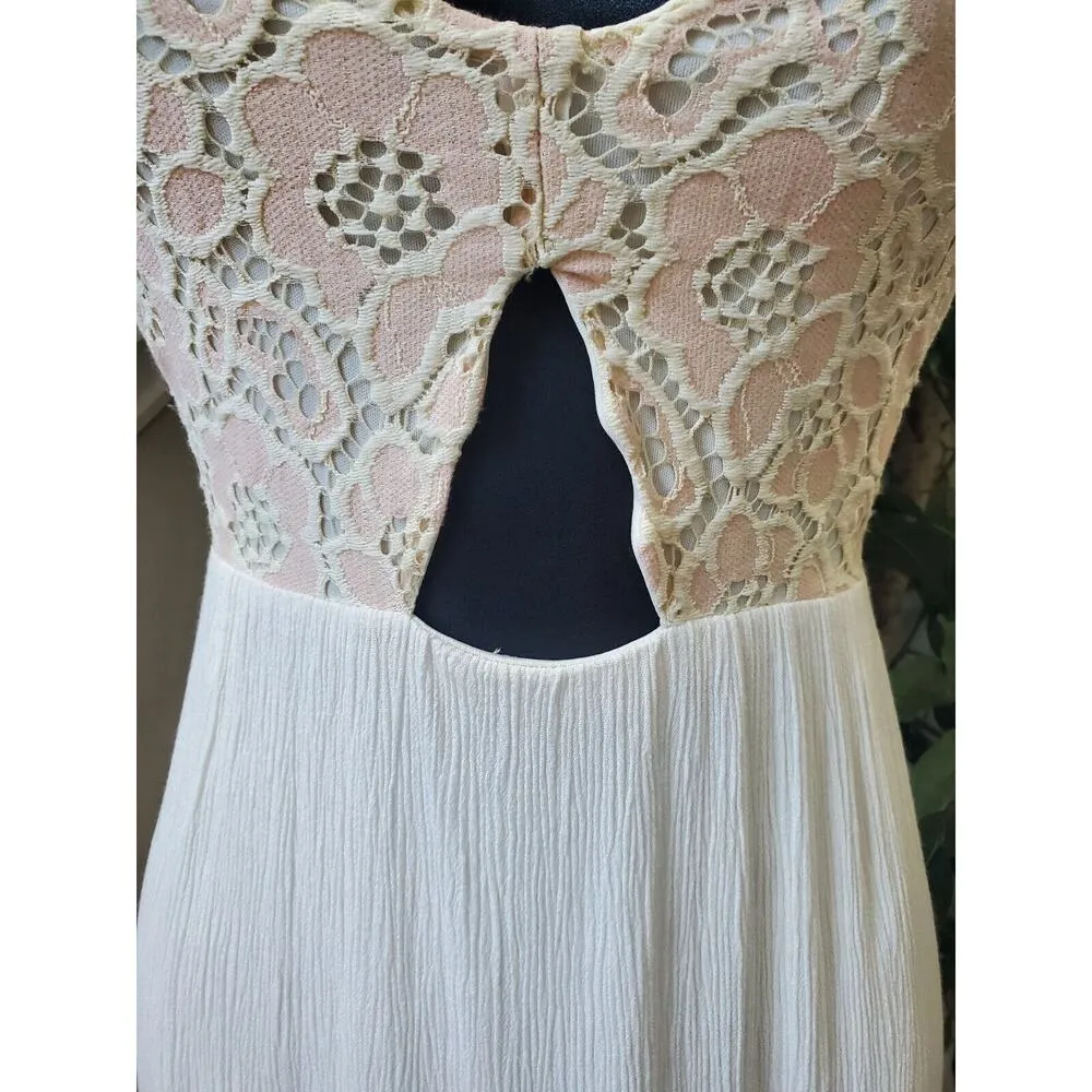 Venus Women's White Floral Cotton Scoop Neck Sleeveless Long Maxi Dress Size XS - Image 4