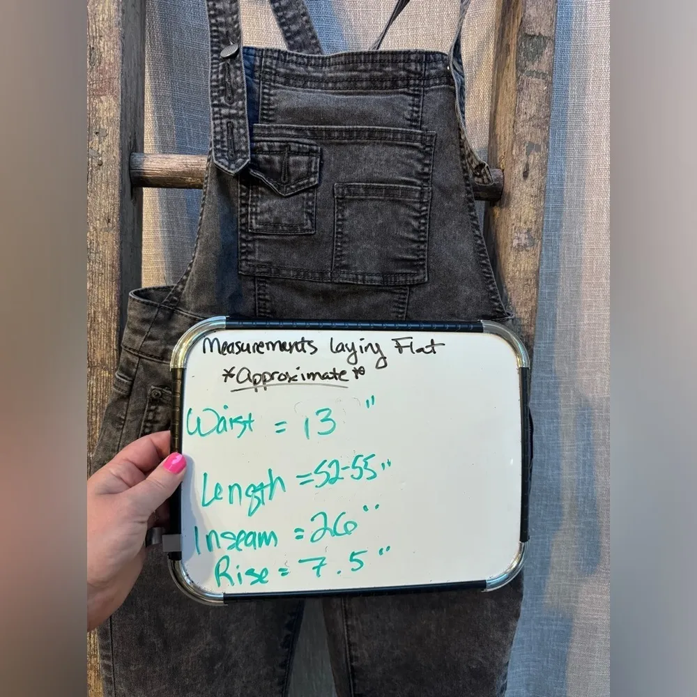 Free People dark gray wash denim overalls size 24 EUC!!!! - Image 5