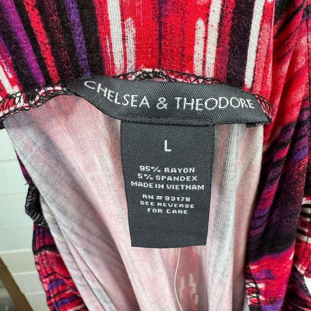 Chelsea & Theodore Boho Maxi Skirt Womens Size L Pink Multi Ikat Boho Tribal Black Size L - Image 5