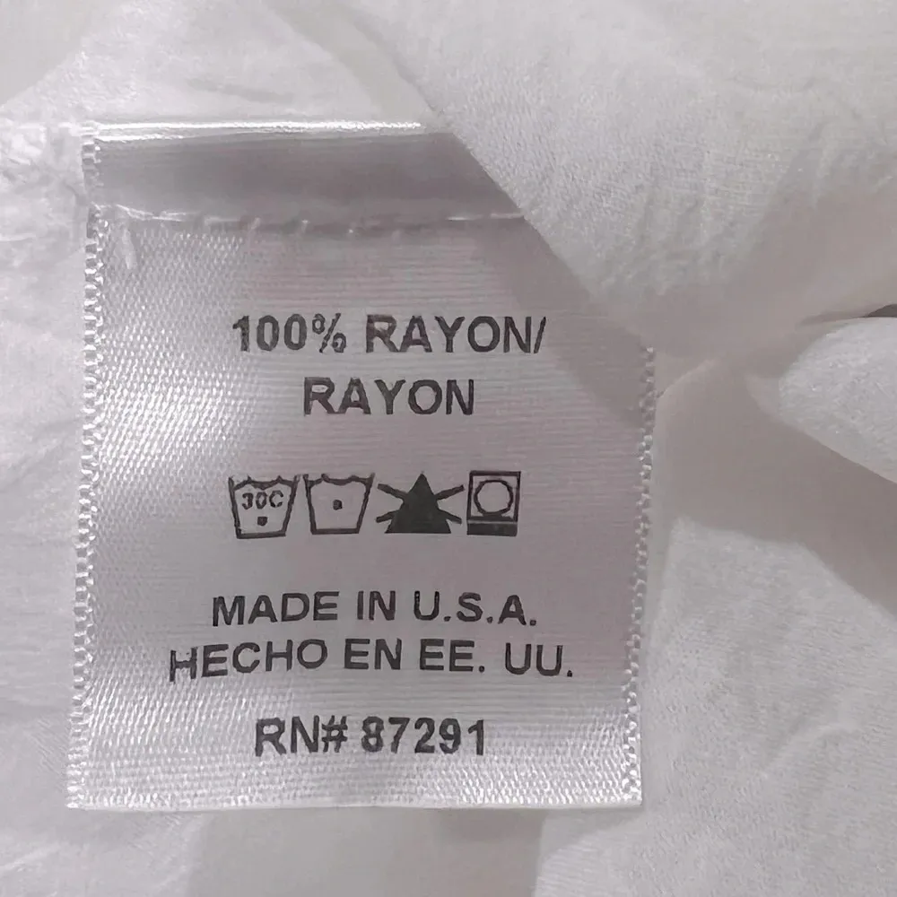 Johnny Was Rayon White Embroidered Eyelet Tunic Top Size Small - Image 7