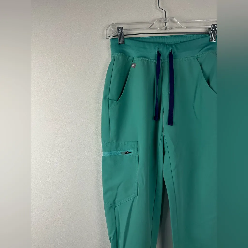 FIGS Teal Scrub Zamora Jogger Pants Size XXS - Image 5
