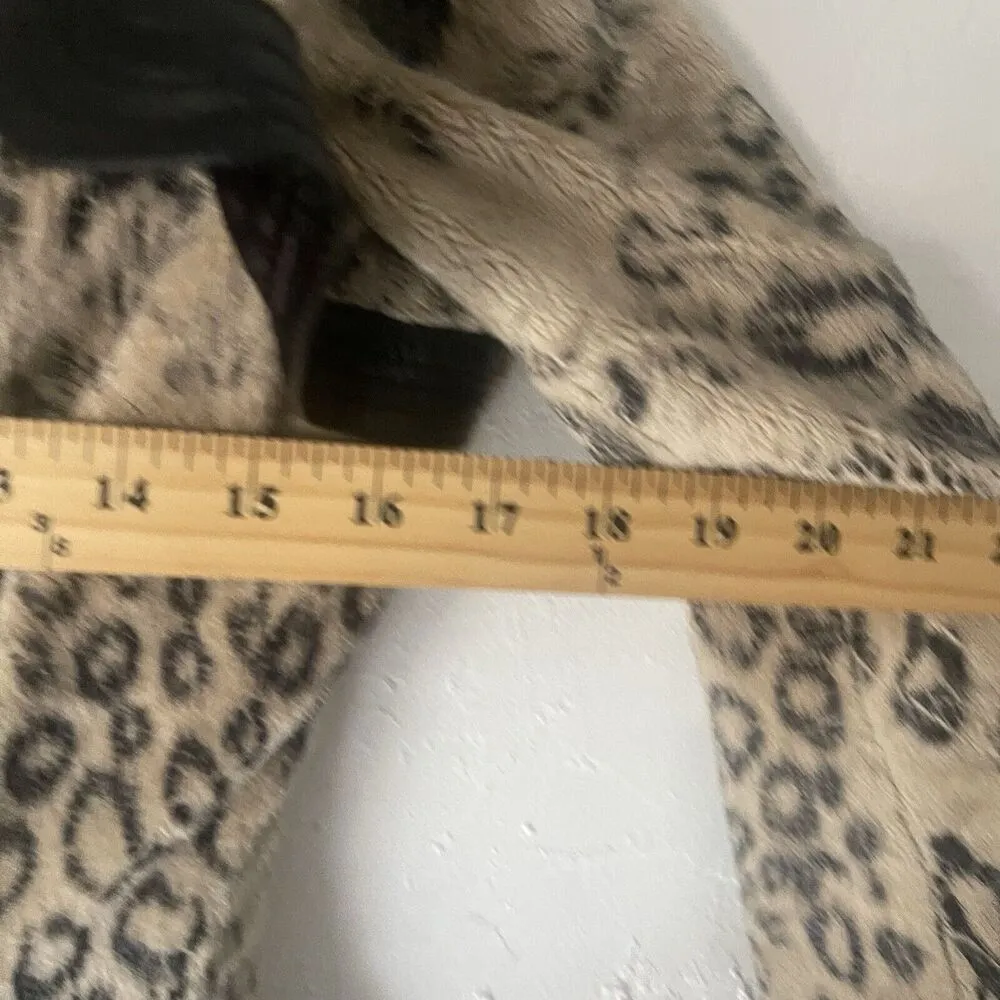 Bebe Y2k Girlie Womens Size XS Cheetah Mob Wive Faux Fur Long Button Trench Coat - Image 9