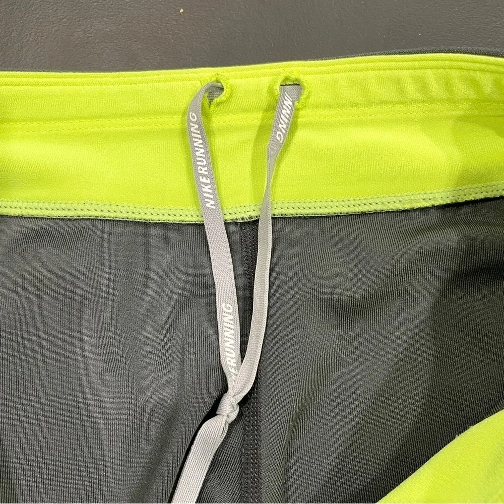 Nike Dri-fit Cropped Grey and Yellow Leggings - Image 8