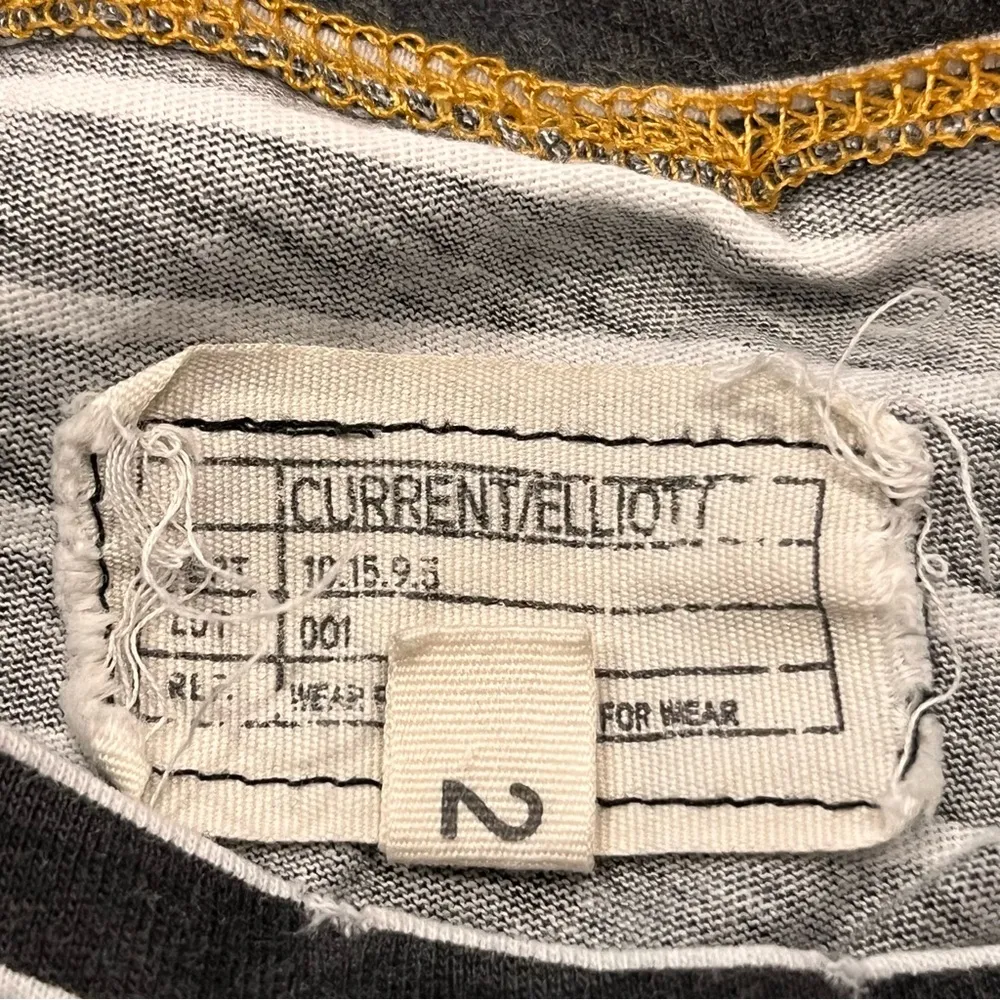 Current/Elliott Reverse Oakland Black & White Stripe Knit Tee Dress size Large - Image 10