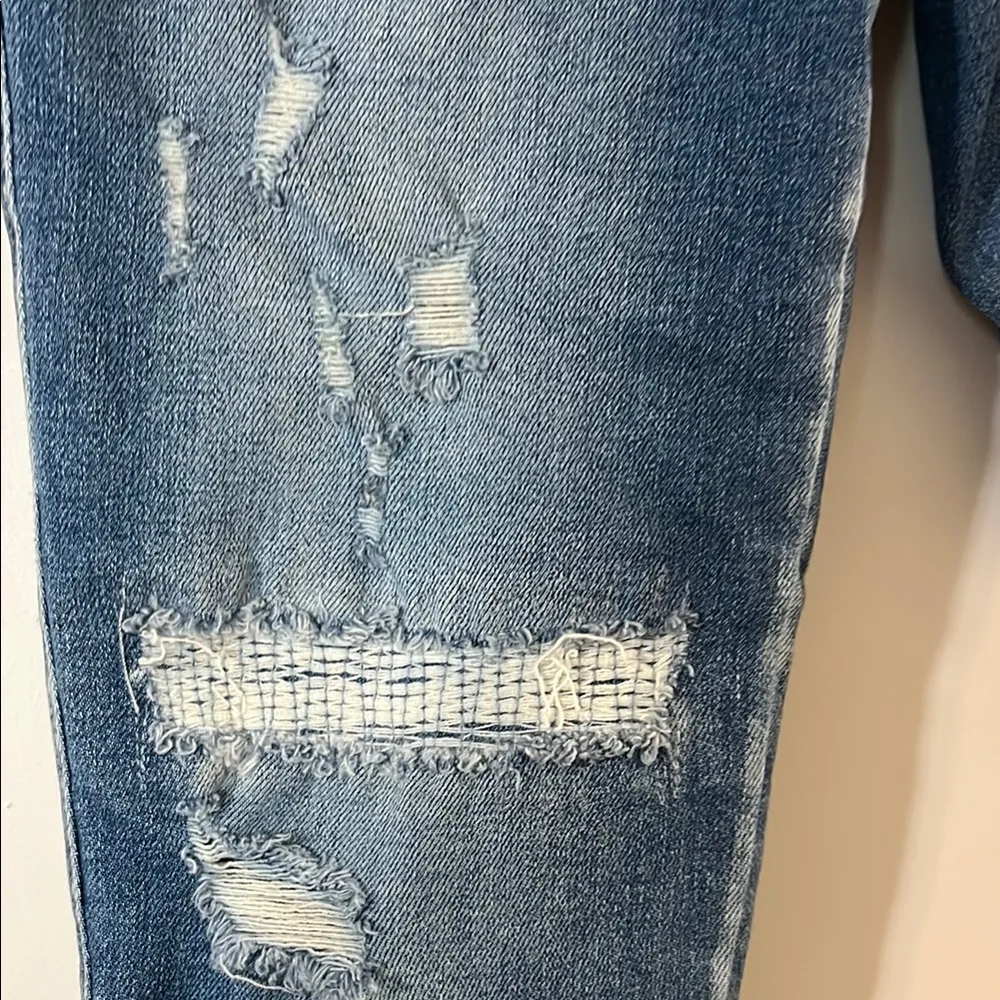 Mica Los Angeles Distressed Blue Cropped Jeans - Image 5