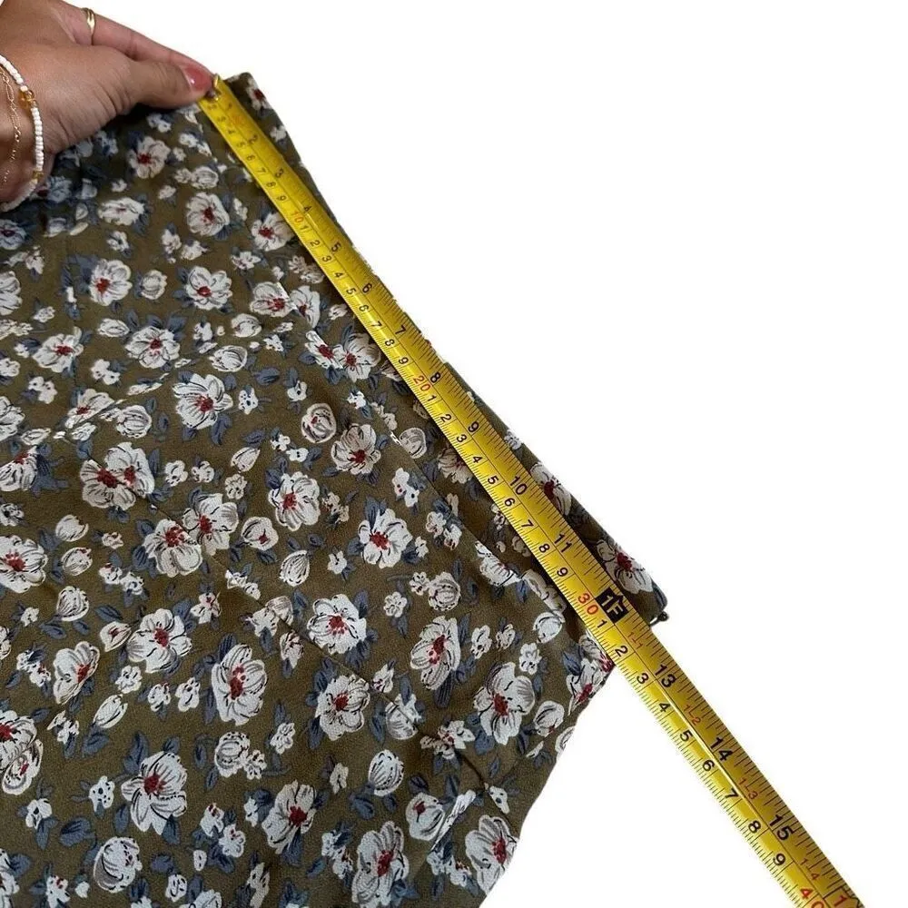 Joyfolie Floral Green Forest Fairy Cottagecore Midi Ruffle Skirt XS - Image 4