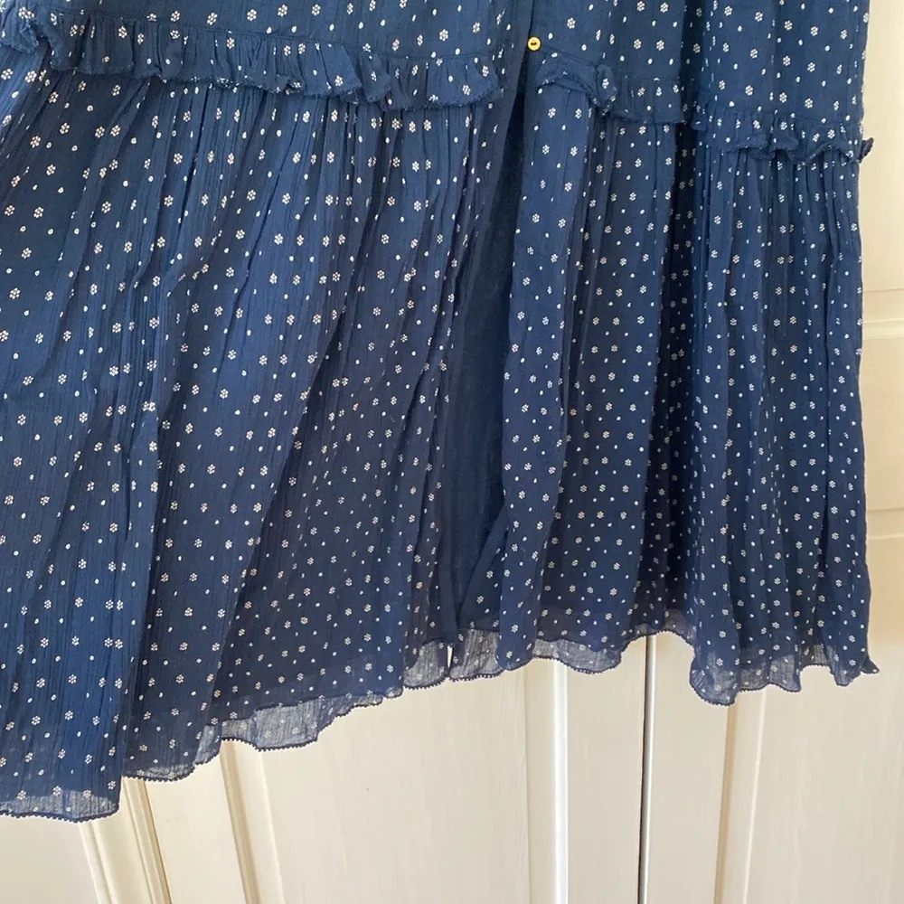 Ulla Johnson Paulette Blue Dress Cotton Size 2 Patterned Floral Ditsy Midi Dress - Image 11