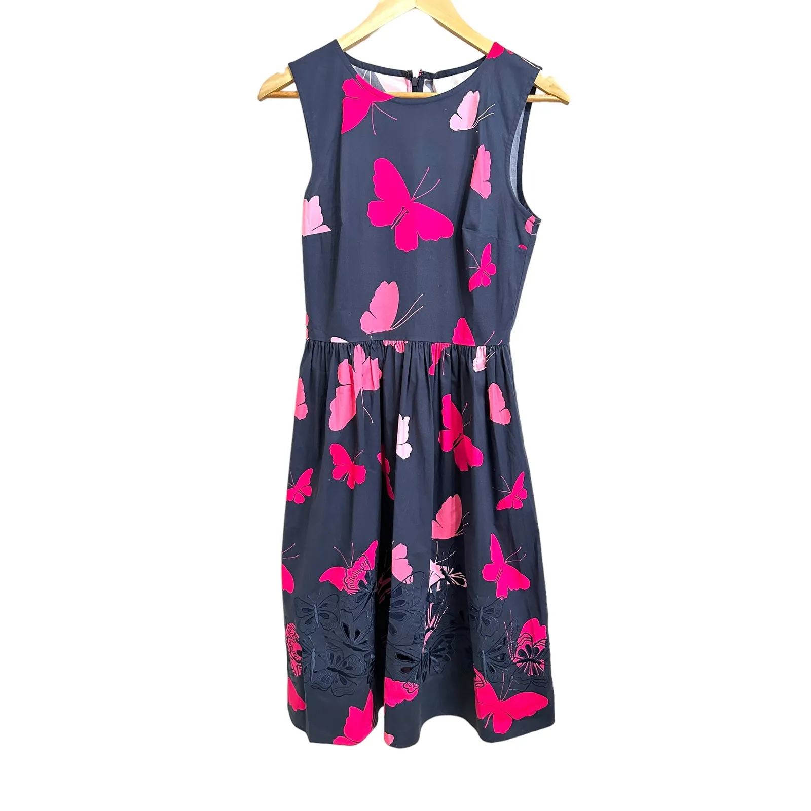 Carolina Herrera Butterfly‎ eyelet embroidered midi dress size 2 $1990 - Image 2