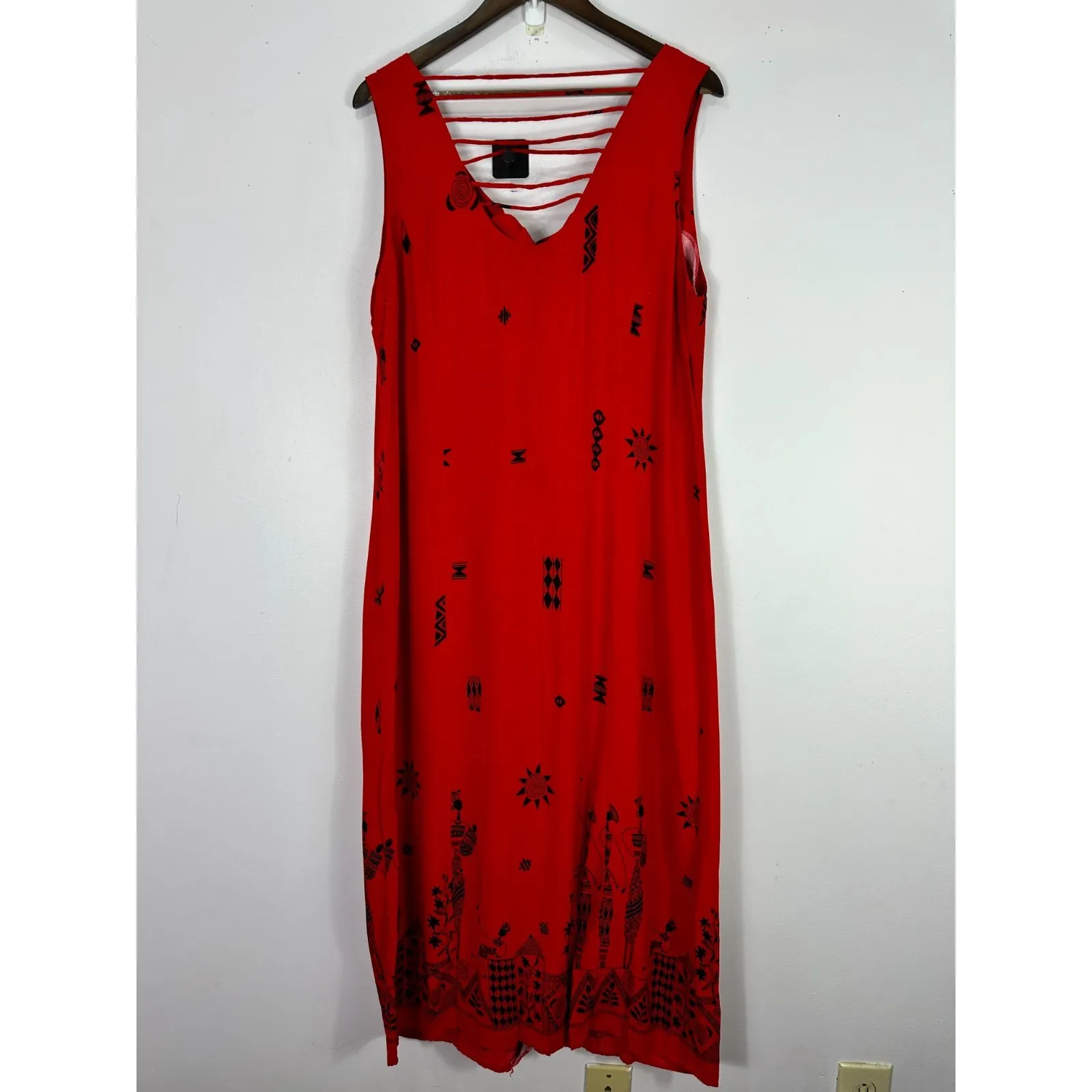 R&K Originals Maxi Dress Womens 2OW Red Southwestern Artsy Boho 90s Earthy Size undefined - Image 6