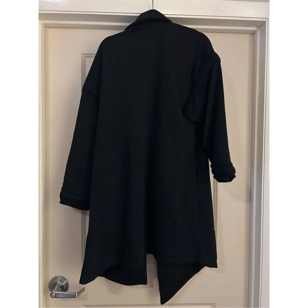 NEW TEREA Women's Alaina Wrap French Terry Jacket L NO BELT Black Size L - Image 5